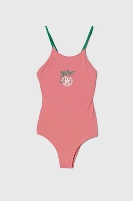 Zdjęcie produktu Tommy Hilfiger jednoczęściowy strój kąpielowy dziecięcy kolor różowy