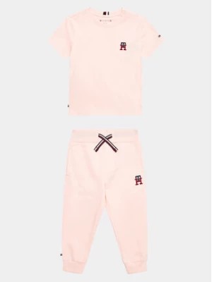 Zdjęcie produktu Tommy Hilfiger Komplet t-shirt i spodnie KN0KN01641 Różowy Regular Fit