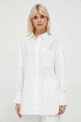 Zdjęcie produktu Tommy Hilfiger koszula bawełniana damska kolor biały relaxed z kołnierzykiem klasycznym WW0WW40540