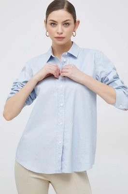 Zdjęcie produktu Tommy Hilfiger koszula bawełniana damska kolor niebieski regular z kołnierzykiem klasycznym