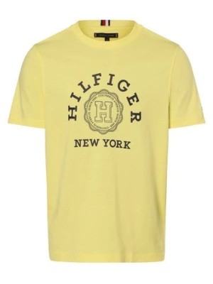 Zdjęcie produktu Tommy Hilfiger Koszulka męska Mężczyźni Bawełna żółty nadruk,