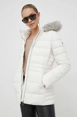Zdjęcie produktu Tommy Hilfiger kurtka puchowa damska kolor beżowy zimowa
