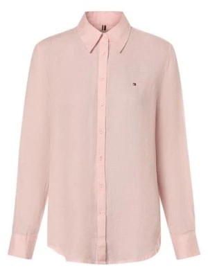 Zdjęcie produktu Tommy Hilfiger Lniana bluzka damska Kobiety len różowy jednolity,