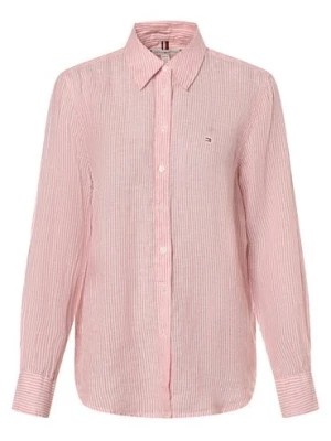 Zdjęcie produktu Tommy Hilfiger Lniana bluzka damska Kobiety len różowy w paski,