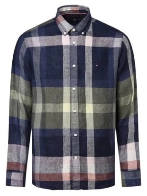 Zdjęcie produktu Tommy Hilfiger Męska koszula lniana Mężczyźni Regular Fit len niebieski|wielokolorowy w kratkę,