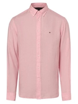 Zdjęcie produktu Tommy Hilfiger Męska koszula lniana Mężczyźni Regular Fit len różowy jednolity,