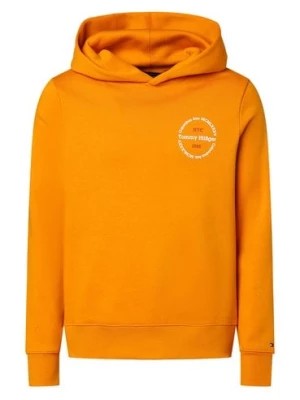 Zdjęcie produktu Tommy Hilfiger Męski sweter z kapturem Mężczyźni pomarańczowy nadruk,