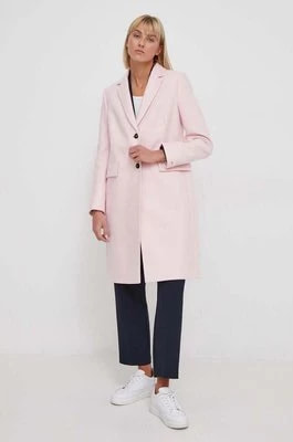 Zdjęcie produktu Tommy Hilfiger płaszcz wełniany kolor różowy przejściowy WW0WW41662