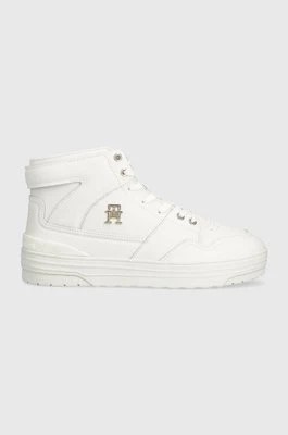 Zdjęcie produktu Tommy Hilfiger sneakersy skórzane TH BASKET SNEAKER HI kolor biały FW0FW07757
