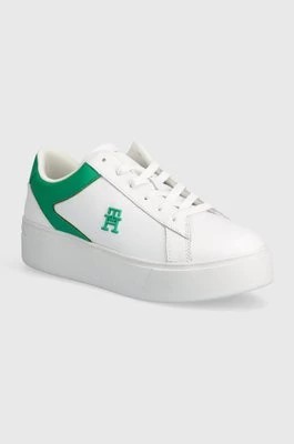 Zdjęcie produktu Tommy Hilfiger sneakersy skórzane TH PLATFORM COURT SNEAKER kolor biały FW0FW07910