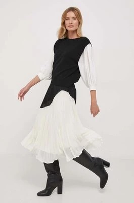Zdjęcie produktu Tommy Hilfiger spódnica kolor czarny midi rozkloszowana WW0WW41073