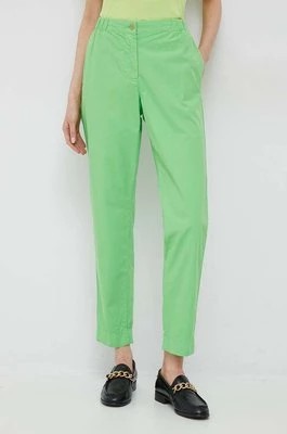 Zdjęcie produktu Tommy Hilfiger spodnie bawełniane kolor zielony proste high waist