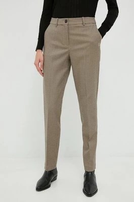 Zdjęcie produktu Tommy Hilfiger spodnie damskie kolor beżowy proste high waist