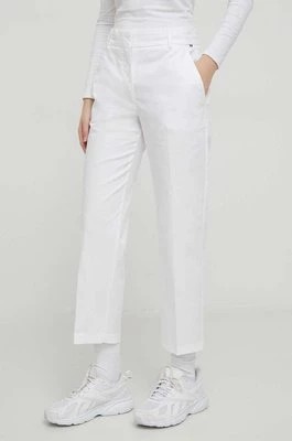 Zdjęcie produktu Tommy Hilfiger spodnie damskie kolor biały proste high waist WW0WW40504
