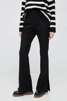 Zdjęcie produktu Tommy Hilfiger spodnie damskie kolor czarny dzwony high waist