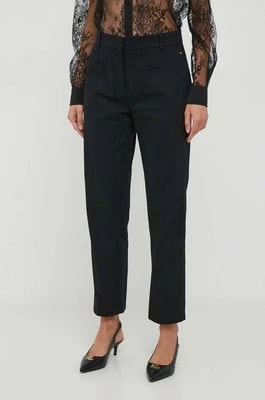 Zdjęcie produktu Tommy Hilfiger spodnie damskie kolor czarny proste high waist
