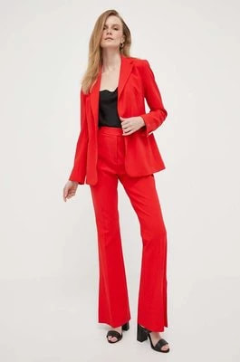Zdjęcie produktu Tommy Hilfiger spodnie damskie kolor czerwony dzwony high waist