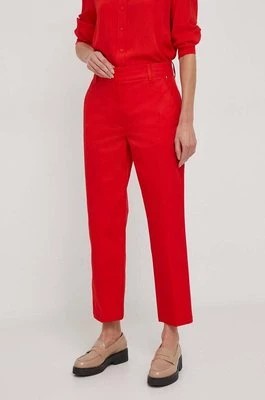 Zdjęcie produktu Tommy Hilfiger spodnie damskie kolor czerwony proste high waist WW0WW40504