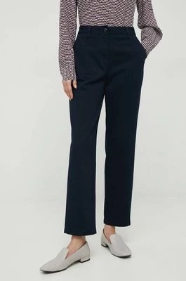 Zdjęcie produktu Tommy Hilfiger spodnie damskie kolor granatowy proste high waist