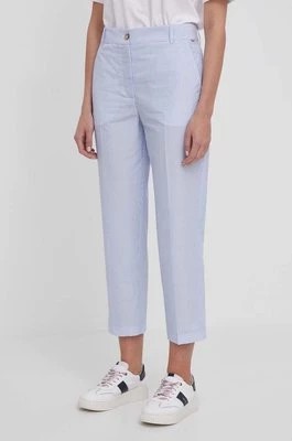 Zdjęcie produktu Tommy Hilfiger spodnie damskie kolor niebieski proste high waist WW0WW41358