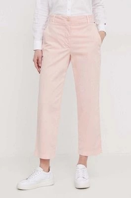 Zdjęcie produktu Tommy Hilfiger spodnie damskie kolor różowy proste high waist WW0WW41352