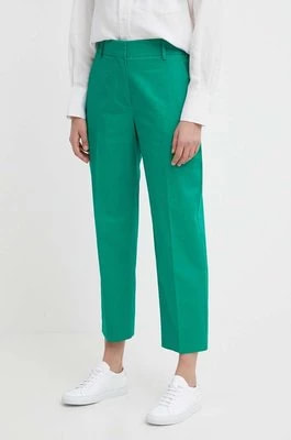 Zdjęcie produktu Tommy Hilfiger spodnie damskie kolor zielony proste high waist WW0WW40504