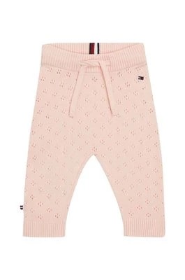 Zdjęcie produktu Tommy Hilfiger spodnie dresowe bawełniane niemowlęce kolor różowy gładkie