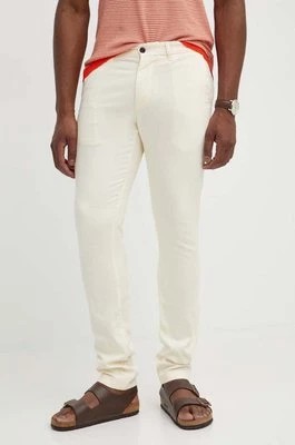Zdjęcie produktu Tommy Hilfiger spodnie męskie kolor beżowy dopasowane MW0MW33910