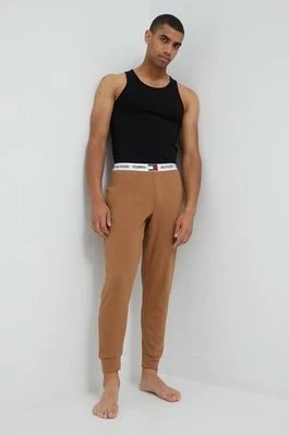 Zdjęcie produktu Tommy Hilfiger spodnie piżamowe męskie kolor brązowy gładka
