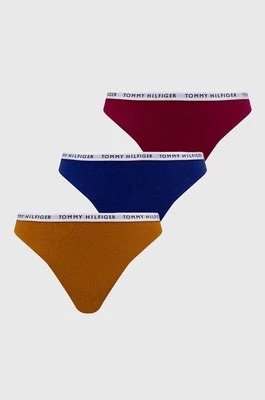 Zdjęcie produktu Tommy Hilfiger stringi 3-pack kolor fioletowy