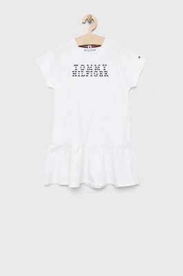 Zdjęcie produktu Tommy Hilfiger sukienka bawełniana dziecięca kolor biały mini prosta