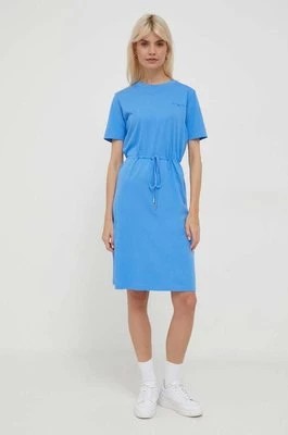 Zdjęcie produktu Tommy Hilfiger sukienka bawełniana kolor niebieski mini rozkloszowana WW0WW40734