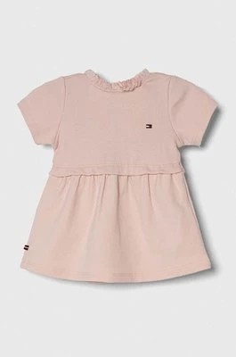 Zdjęcie produktu Tommy Hilfiger sukienka bawełniana niemowlęca kolor różowy mini rozkloszowana