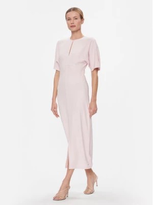 Zdjęcie produktu Tommy Hilfiger Sukienka koktajlowa Shiny Interlock C-Nk Ss WW0WW40732 Różowy Slim Fit