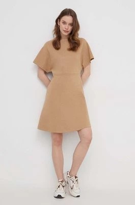 Zdjęcie produktu Tommy Hilfiger sukienka kolor beżowy mini rozkloszowana WW0WW41271