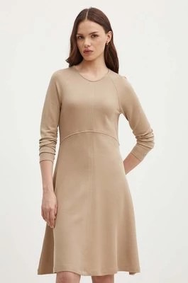 Zdjęcie produktu Tommy Hilfiger sukienka kolor beżowy mini rozkloszowana WW0WW41147