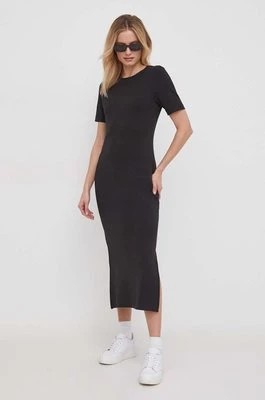 Zdjęcie produktu Tommy Hilfiger sukienka kolor czarny midi prosta WW0WW41274