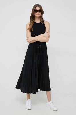 Zdjęcie produktu Tommy Hilfiger sukienka kolor czarny midi rozkloszowana WW0WW39342