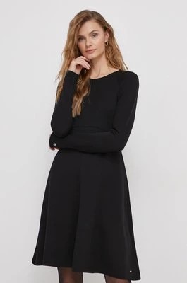 Zdjęcie produktu Tommy Hilfiger sukienka kolor czarny mini rozkloszowana WW0WW41147