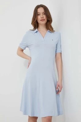 Zdjęcie produktu Tommy Hilfiger sukienka kolor niebieski mini rozkloszowana WW0WW41567