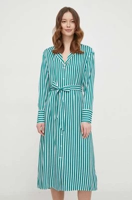 Zdjęcie produktu Tommy Hilfiger sukienka kolor zielony midi oversize WW0WW41594