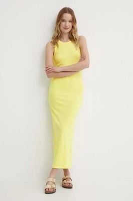 Zdjęcie produktu Tommy Hilfiger sukienka kolor żółty maxi dopasowana WW0WW38838