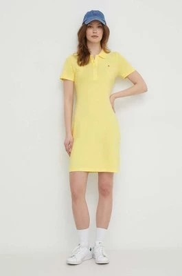 Zdjęcie produktu Tommy Hilfiger sukienka kolor żółty mini dopasowana WW0WW37853