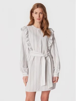 Zdjęcie produktu Tommy Hilfiger Sukienka koszulowa Stripe Short Frill WW0WW37587 Biały Regular Fit