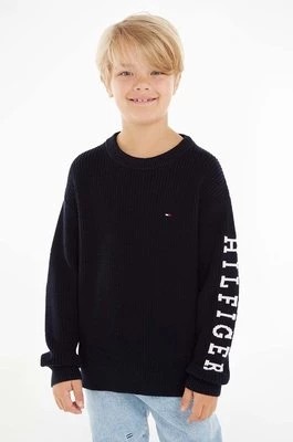 Zdjęcie produktu Tommy Hilfiger sweter bawełniany dziecięcy kolor granatowy
