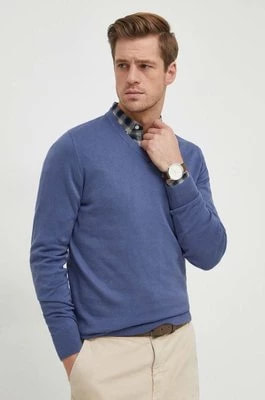 Zdjęcie produktu Tommy Hilfiger sweter bawełniany kolor niebieski lekki MW0MW32022