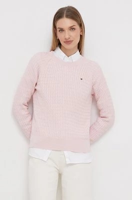 Zdjęcie produktu Tommy Hilfiger sweter bawełniany kolor różowy lekki WW0WW41142