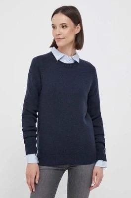 Zdjęcie produktu Tommy Hilfiger sweter wełniany damski kolor granatowy lekki