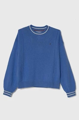 Zdjęcie produktu Tommy Hilfiger sweter wełniany dziecięcy kolor niebieski lekki