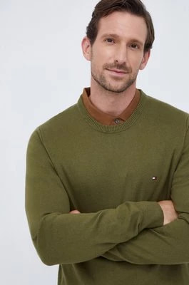 Zdjęcie produktu Tommy Hilfiger sweter z domieszką kaszmiru kolor zielony lekki